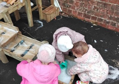 Three Children Water Play | Little Woodlands Nursery, Minsterworth